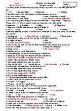 Đề kiểm tra môn Sinh học Lớp 10 - Năm học 2018-2019 (Kèm đáp án)
